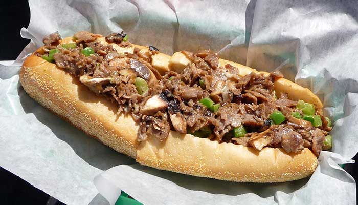 The Works signature authentic cheesesteaks served at Colorado's best restaurant South Philly Cheese Steaks