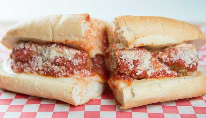 Signature cheesesteaks, subs and sandwiches include the meatball hoagie served at Colorado's best restaurant South Philly Cheese Steaks