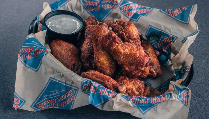 Chicken wings served at Colorado's best restaurant South Philly Cheese Steaks